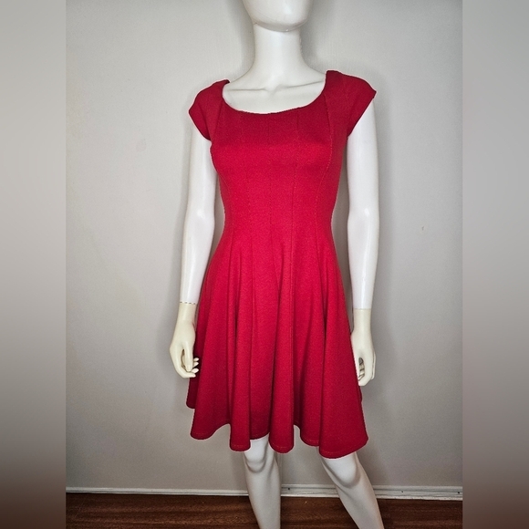 Bailey 44 Red Cap Sleeve Fit & Flare Scoop Neck Dress Size XS - Picture 12 of 14